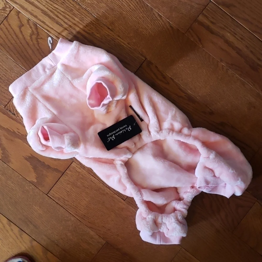 𝅺parisian pet plush pink outfit  size XL